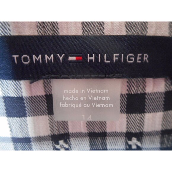Tommy Hilfiger Womens Blue White Plaid Blazer Elbow Patches Lined Size 14 NWOT - Picture 3 of 9